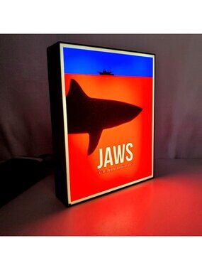 Jaws "Bigger Boat" LED Light Box – Retro Movie Art & Desktop Mood Lamp